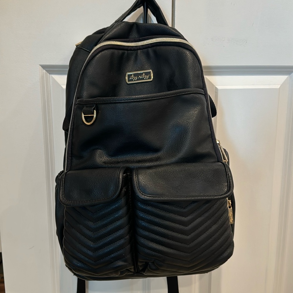 Itzy Ritzy Boss Backpack - Black Leather